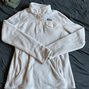 White Patagonia 3 quarter zip crew neck